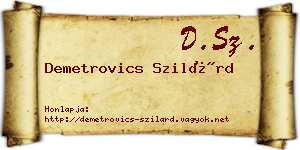 Demetrovics Szilárd névjegykártya