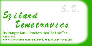 szilard demetrovics business card